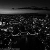 Buy canvas prints of Panoramic Aerial illuminated London view of Tower Bridge England by Spotmatik 