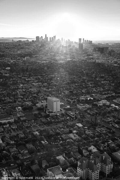 Aerial skyline sunrise over Los Angeles California  Picture Board by Spotmatik 