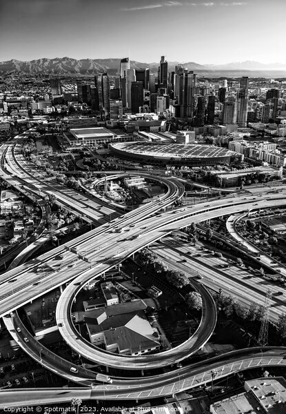 Aerial Los Angeles Santa Monica and Harbor Freeway Picture Board by Spotmatik 