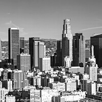 Buy canvas prints of Aerial Los Angeles city skyscrapers California by Spotmatik 