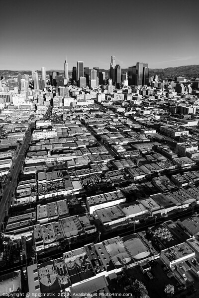 Aerial of Urban Los Angeles city skyscrapers USA Picture Board by Spotmatik 