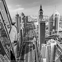 Buy canvas prints of Aerial Helicopter view of Dubai Sheikh Zayed Road by Spotmatik 