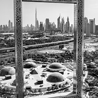 Buy canvas prints of Aerial Dubai view of The Frame downtown skyscraper by Spotmatik 