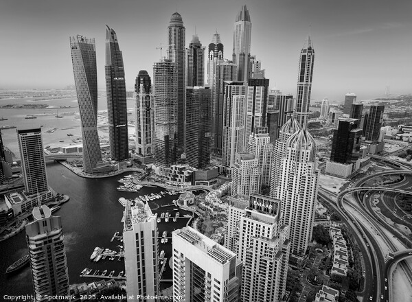 Aerial Dubai cityscape Marina Mall Emirates UAE Picture Board by Spotmatik 
