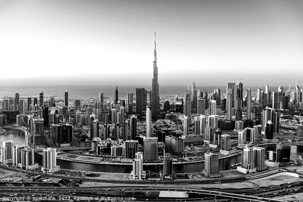 Aerial view Dubai skyscrapers Burj Khalifa UAE Picture Board by Spotmatik 