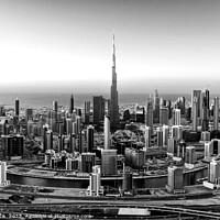 Buy canvas prints of Aerial view Dubai skyscrapers Burj Khalifa UAE by Spotmatik 