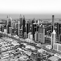 Buy canvas prints of Aerial cityscape sunset view of Dubai city UAE by Spotmatik 