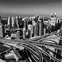 Buy canvas prints of Aerial Dubai city skyscrapers highway interchange by Spotmatik 