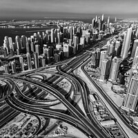 Buy canvas prints of Aerial view of Dubai Interchange Sheikh Zayed Road by Spotmatik 