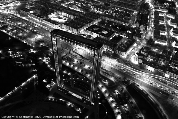 Aerial Dubai night The Frame Zabeel Park UAE Picture Board by Spotmatik 