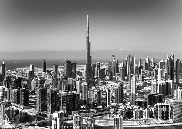 Aerial Dubai Burj Khalifa Skyscraper Business Bay  Picture Board by Spotmatik 