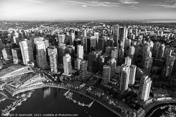 Aerial Vancouver Harbour Skyscrapers Canada Picture Board by Spotmatik 