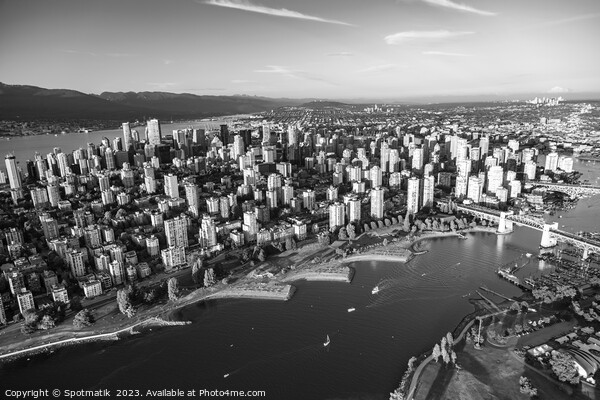 Aerial Vancouver skyscrapers Burrard Street Bridge Picture Board by Spotmatik 