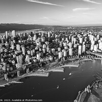 Buy canvas prints of Aerial Vancouver skyscrapers Burrard Street Bridge by Spotmatik 