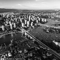 Buy canvas prints of Aerial view Vancouver skyscrapers Burrard Street by Spotmatik 
