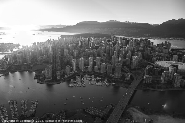 Aerial sunset Vancouver British Columbia Canada Picture Board by Spotmatik 