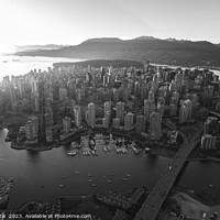 Buy canvas prints of Aerial sunset Vancouver British Columbia Canada by Spotmatik 