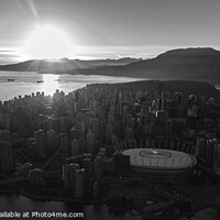 Buy canvas prints of Aerial sunset Vancouver skyscrapers English Bay by Spotmatik 