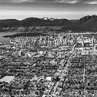 Buy canvas prints of Aerial Vancouver cityscape coastal mountain Canada by Spotmatik 