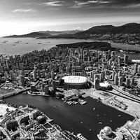 Buy canvas prints of Aerial city skyscrapers BC Place Stadium Vancouver by Spotmatik 