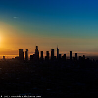 Buy canvas prints of Aerial Silhouette of the Californian sunrise USA by Spotmatik 