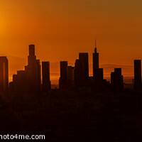 Buy canvas prints of Aerial Panorama sunrise Silhouette of Los Angeles  by Spotmatik 