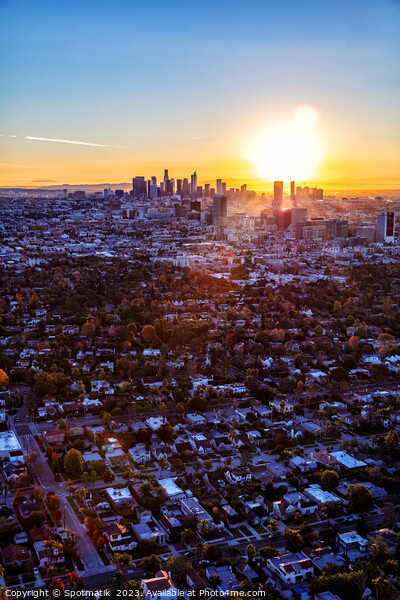 Aerial sunrise suburban Los Angeles California Picture Board by Spotmatik 
