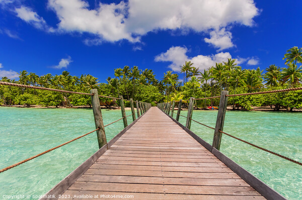Bora Bora Island jetty in luxury tropical resort Picture Board by Spotmatik 