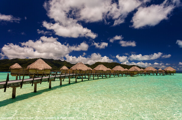 luxury overwater bungalow resort Bora Bora lagoon  Picture Board by Spotmatik 
