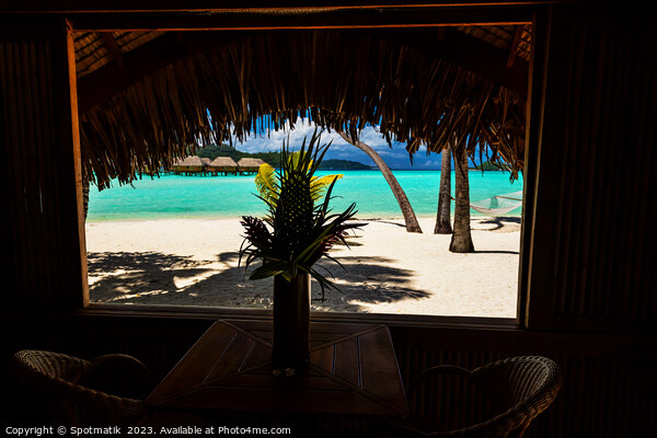 Bora Bora postcard view of luxury tourist resort  Picture Board by Spotmatik 