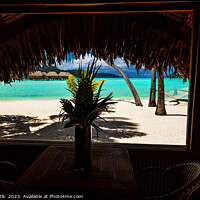 Buy canvas prints of Bora Bora postcard view of luxury tourist resort  by Spotmatik 