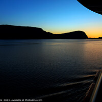 Buy canvas prints of Sunset Silhouette view from Cruise ship Norwegian Fjord  by Spotmatik 