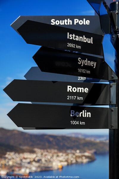 Mile signpost places of the world to explore  Picture Board by Spotmatik 