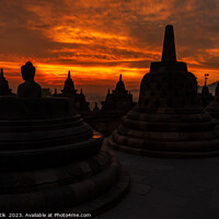 Buy canvas prints of Asian sunrise Borobudur temple to Buddhism Hinduism Indonesia by Spotmatik 