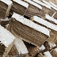 Buy canvas prints of Handmade Indonesian manufactured mud and straw bricks Asia by Spotmatik 