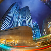 Buy canvas prints of Hong Kong illuminated city traffic downtown Kowloon Asia by Spotmatik 