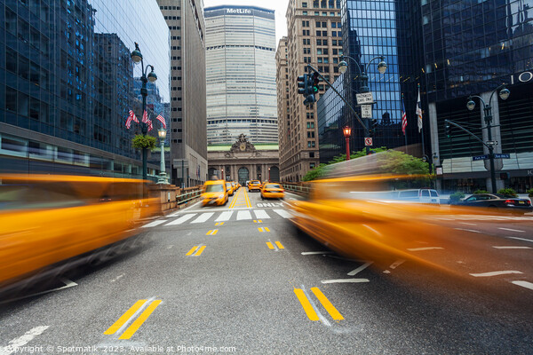 Yellow taxi cabs Manhattan New York city USA Picture Board by Spotmatik 