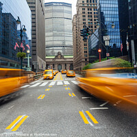 Buy canvas prints of Yellow taxi cabs Manhattan New York city USA by Spotmatik 