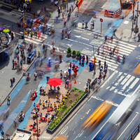 Buy canvas prints of People Times Square Manhattan New York city America by Spotmatik 