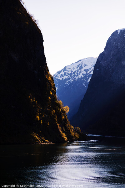 View Norwegian scenic fjord steep cliffs majestic mountains Picture Board by Spotmatik 