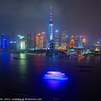 Buy canvas prints of Illuminated Huangpu River Shanghai and Oriental Pe by Spotmatik 