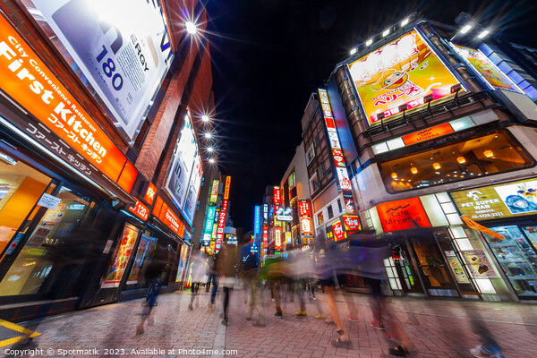 Tokyo Japan Illuminated night Motion blur Ginza Shibuya  Picture Board by Spotmatik 