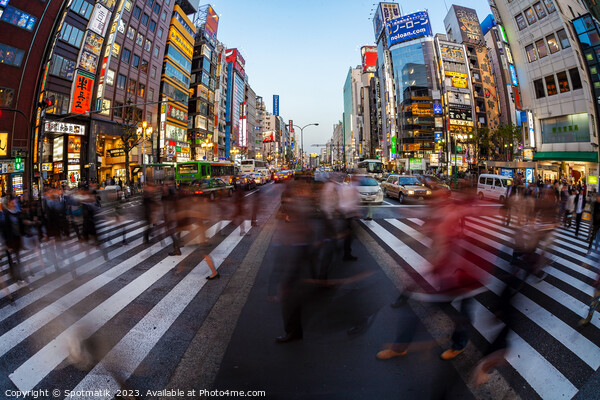 Tokyo Japan Ginza Shibuya district people pedestrian crossing  Picture Board by Spotmatik 