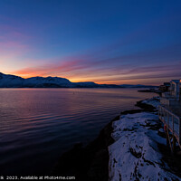 Buy canvas prints of Norway Scandinavia sunset over Fjord travel tourist resort  by Spotmatik 