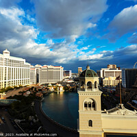 Buy canvas prints of Sunset Bellagio Luxury Resort Hotel Las Vegas  by Spotmatik 