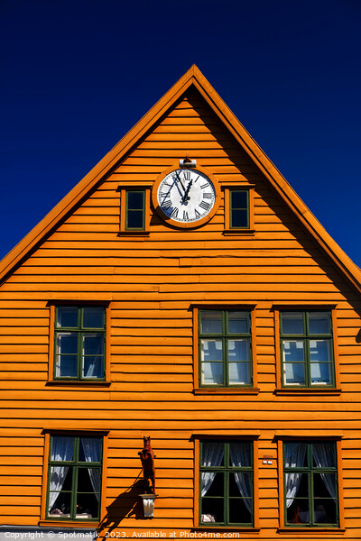 Bergen historical buildings in Vagen harbor Norway Europe Picture Board by Spotmatik 