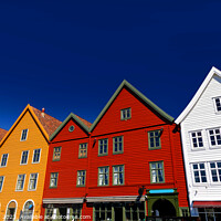 Buy canvas prints of View of Bryggen Bergen famous wooden buildings Norway by Spotmatik 