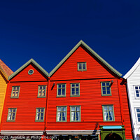 Buy canvas prints of View of Bergen Hanseatic heritage commercial buildings Norway by Spotmatik 