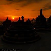Buy canvas prints of Early morning view at sunrise Borobudur religious temple  by Spotmatik 