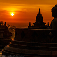 Buy canvas prints of Java Borobudur Buddhism temple at sunrise religious worship  by Spotmatik 